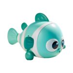 Jucarie mecanica pentru copii Embo, pestisor haios, cu cheita, distractiv, se taraste, se misca, 11 x 9 x 7.5 cm cm, verde