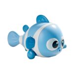 Jucarie mecanica pentru copii Embo, pestisor haios, cu cheita, distractiv, se taraste, se misca, 11 x 9 x 7.5 cm cm, albastru