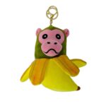 Jucarie Moale de Plus de Tip Breloc, Embo, Model Italian Brainrot Maimuta Banana Chimpanzini Bananini, 14 x 10 cm, Verde Galben