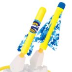 Jucarie pentru Copii, Embo, Lansator de Rachete cu Piciorul, Doua Lansatoare, 4 Rachete Fara Lumini, 2 Aircrafts, 33x25x27 cm, Galben-Albastru - imagine 3