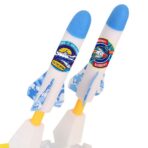 Jucarie pentru Copii, Embo, Lansator de Rachete cu Piciorul, Doua Lansatoare, 6 Rachete Fara Lumini, 33x25x27 cm, Alb-Albastru - imagine 4