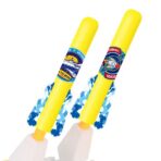 Jucarie pentru Copii, Embo, Lansator de Rachete cu Piciorul, Doua Lansatoare, 6 Rachete Fara Lumini, 33x25x27 cm, Galben-Albastru - imagine 3