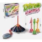 Jucarie pentru Copii, Embo, Lansator de Rachete cu Piciorul, un Singur Lansator, 3 Rachete Donozauri cu Lumini, 30 cm Inaltime, Model Vulcan, Multicolor - imagine 10