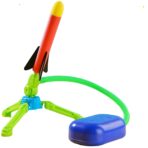 Jucarie pentru copii, lansator rachete cu piciorul, un lansator, 3 rachete, fara lumina, model 2 - imagine 2