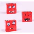 Jucarie Pentru Copii Montessori Embo, Cub din Lemn, Asamblare Fete, 64 de Carti Distractive, pentru Baieti si Fete, Varsta +3 ani, Educativ, Ambalaj din plastic, 12 x 12 x 3 cm, multicolor - imagine 8