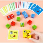 Jucarie Pentru Copii Montessori Embo, Cub din Lemn, Asamblare Fete, 64 de Carti Distractive, pentru Baieti si Fete, Varsta +3 ani, Educativ, Ambalaj din plastic, 12 x 12 x 3 cm, multicolor - imagine 3