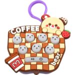 Jucarie pentru copii portabila Embo, joc Gopher, cu lumini si muzica, tip breloc, model ursulet, material silicon si ABS, maro