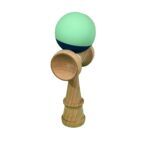 Kendama X Originala, Profesionala, Embo, din Lemn, Rubber Grip, 18 cm, Verde deschis/Albastru - imagine 2