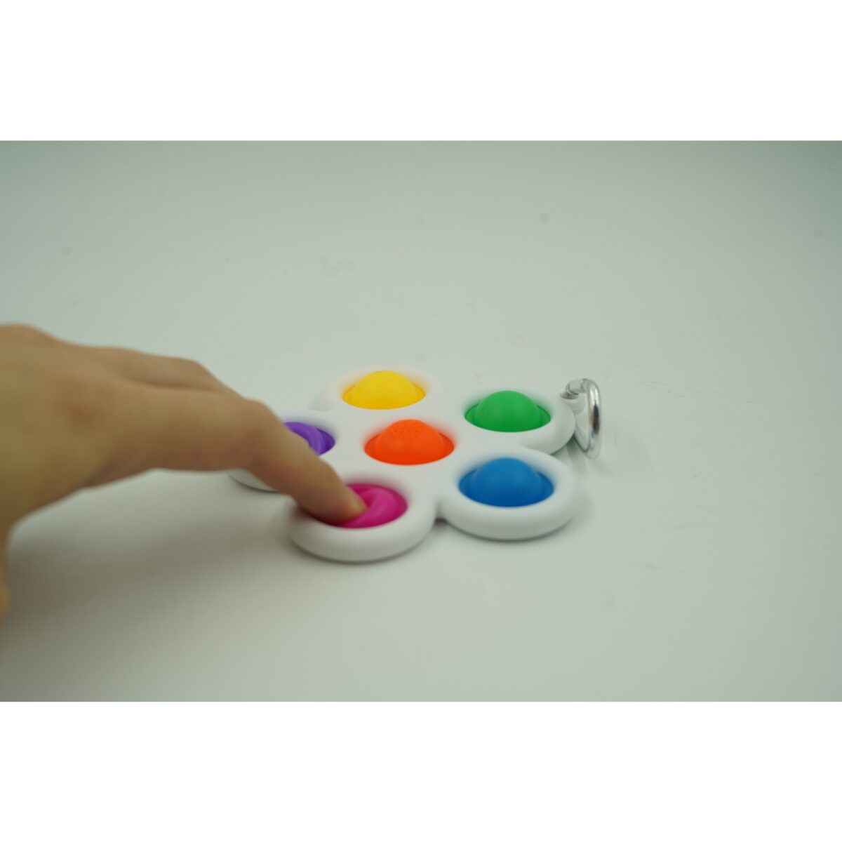 Jucarie Push Pop Bubble Fidget, Pop It, breloc antistres, Floare, Multicolor/Alb - imagine 2