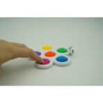 Jucarie Push Pop Bubble Fidget, Pop It, breloc antistres, Floare, Multicolor/Alb - imagine 2