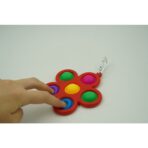 Jucarie Push Pop Bubble Fidget, Pop It, breloc antistres, Floare, Multicolor/Rosu - imagine 2