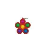 Jucarie Push Pop Bubble Fidget, Pop It, breloc antistres, Floare, Multicolor/Rosu