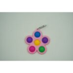 Jucarie Push Pop Bubble Fidget, Pop It, breloc antistres, Floare, Multicolor/Roz - imagine 2