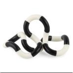 Jucarie senzoriala antistres, Fidget Twist cu miscari infinite de decompresie, Alb/Negru - imagine 2