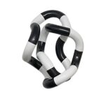 Jucarie senzoriala antistres, Fidget Twist cu miscari infinite de decompresie, Alb/Negru - imagine 3