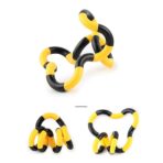 Jucarie senzoriala antistres, Fidget Twist cu miscari infinite de decompresie, Galben/Negru - imagine 2