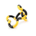 Jucarie senzoriala antistres, Fidget Twist cu miscari infinite de decompresie, Galben/Negru - imagine 4