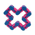 Jucarie Senzoriala Antistres, Embo, Fidget Toys, Puzzle de Imbinat Tip Sarpe, 24 Piese, +3 Ani, Albastru/Roz - imagine 2