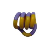 Jucarie Senzoriala Antistres, Embo, Fidget Twist, cu Miscari Infinite de Decompresie, 2 Culori, Galben/Mov, + 3 ani