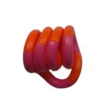 Jucarie Senzoriala Antistres, Embo, Fidget Twist, cu Miscari Infinite de Decompresie, 2 Culori, Portocaliu/Roz, + 3 ani