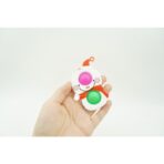 Jucarie senzoriala antistres, Simple Dimple, Breloc cu 2 bulinute, Om de zapada, Multicolor - imagine 3