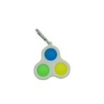 Jucarie Senzoriala Antistres, Simple Dimple, tip breloc , triunghi, 8 cm, multicolor, Alb - imagine 2