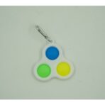 Jucarie Senzoriala Antistres, Simple Dimple, tip breloc , triunghi, 8 cm, multicolor, Alb - imagine 3