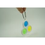 Jucarie Senzoriala Antistres, Simple Dimple, tip breloc , triunghi, 8 cm, multicolor, Alb - imagine 6