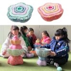 Jucarie Senzoriala de Echilibru, Embo, Tip Stepping Stones, 5 Piese, din Spuma, pentru Miscare, Sarituri, Prindere, Diametru 28 cm, Model 3, Multicolor - imagine 6