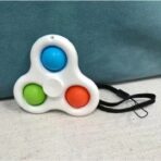Jucarie senzoriala spinner Embo- Fidget Toy, Simple Dimple, 7 cm, Alb/Multicolor - imagine 4