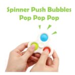 Jucarie senzoriala spinner Embo- Fidget Toy, Simple Dimple, 7 cm, Alb/Multicolor - imagine 5