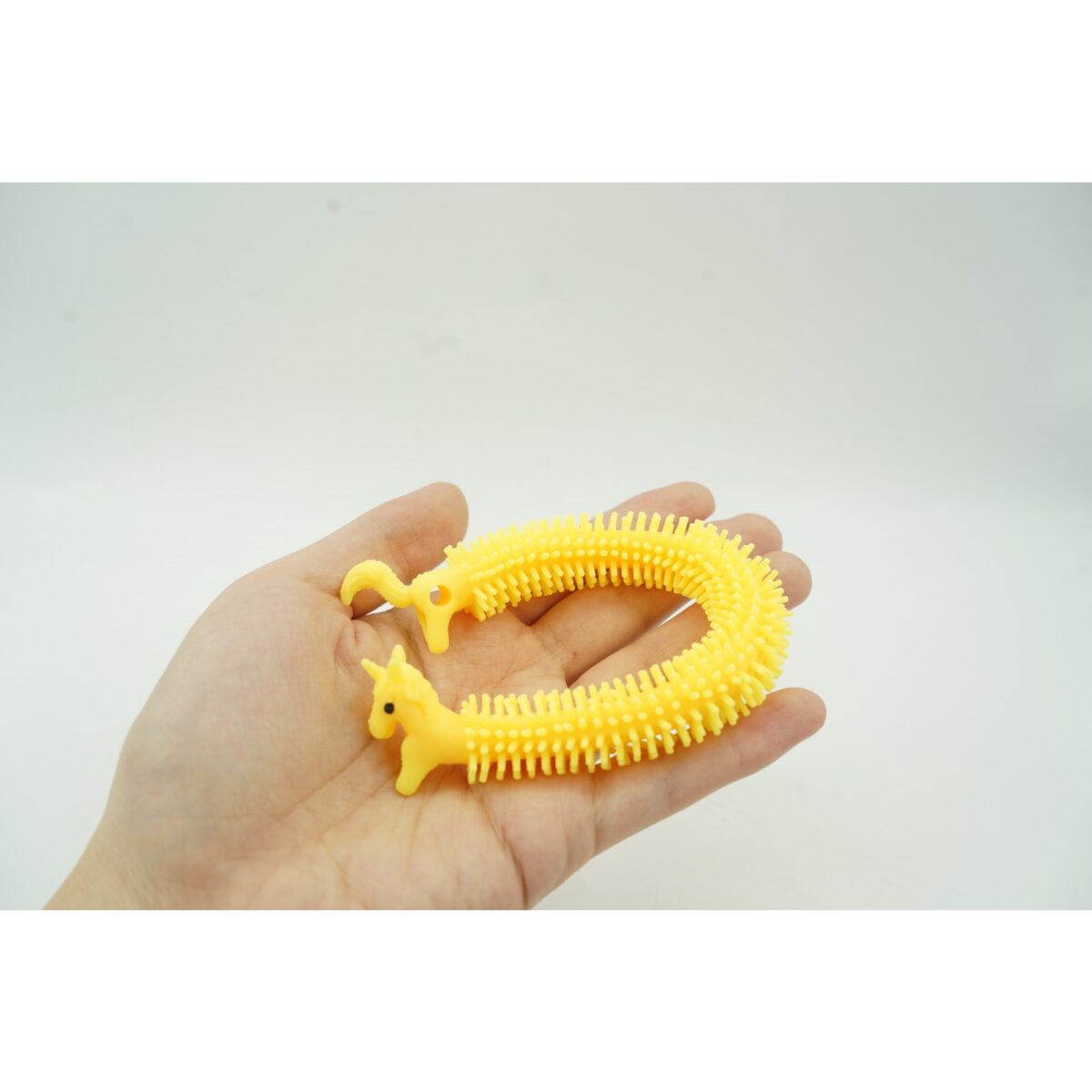 Jucarie senzoriala superelastica, antistres, Fidget toy, Unicorn noodles, Galben - imagine 4