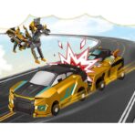 Jucarie Transformabila 2in1, Embo, Golden Wing Flying Dragon, Masina/Dragon, Atractie Magnetica, +6 Ani, din ABS, Auriu - imagine 4