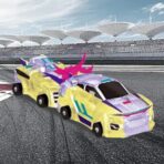 Jucarie Transformabila 2in1, Embo, Crystal Wing Flying Dragon, Masina/Dragon, Atractie Magnetica, Fluorescent, +3 Ani, din ABS, Multicolor - imagine 4