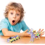 Jucarie Transformabila 2in1, Embo, Crystal Wing Flying Dragon, Masina/Dragon, Atractie Magnetica, Fluorescent, +3 Ani, din ABS, Multicolor - imagine 6