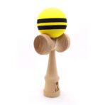 Kendama Karo Grip Rubber Stripe Lemn Fag Galben Negru - imagine 4