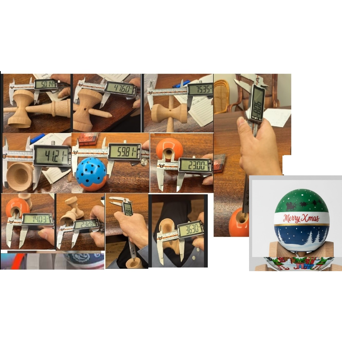 kendama-originala-x-christmas-super-sticky-v3-king-size-cup-gaura-in-baza-profesionala-flippy-din-lemn-18-cm-xmas-main-6913db27eb70d Kendama X Originala, Profesionala, Embo, Christmas Super Sticky cu Cupe Mari V3, King Size Cups, Rulment Metalic si Gaura in Baza, din Lemn 18 cm, Ata 55 cm, Verde/Albastru Merry Xmas - imagine 1