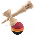 Kendama Originala X, Profesionala, Embo, Rubber Grip, din Lemn, 18 cm, Rosu/Galben/Negru - imagine 3