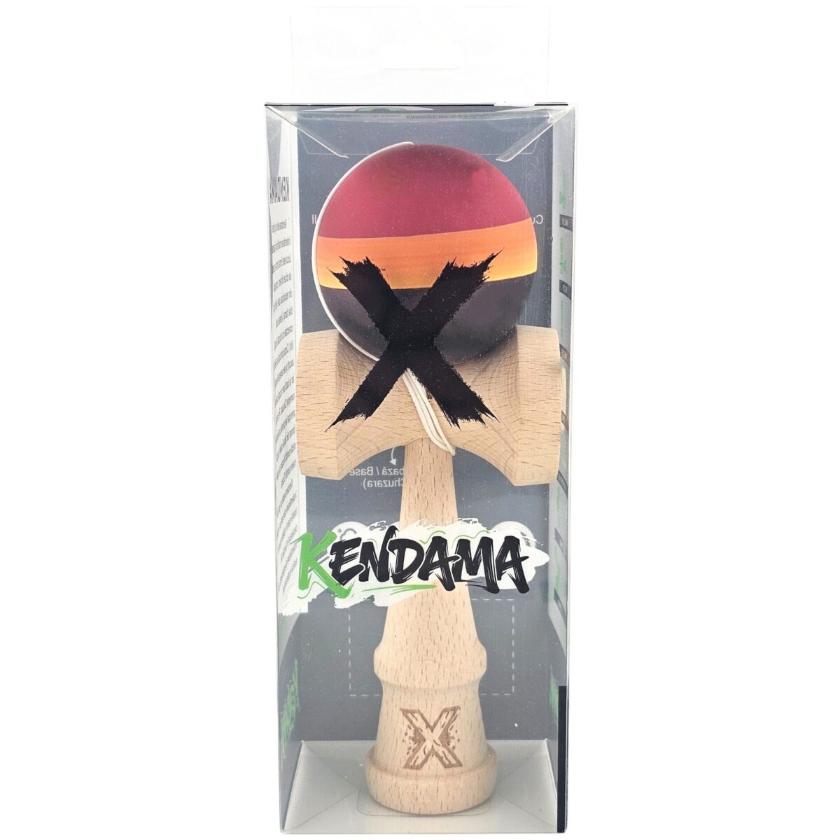 Kendama Originala X, Profesionala, Embo, Rubber Grip, din Lemn, 18 cm, Rosu/Galben/Negru - imagine 4