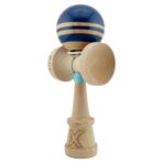 Kendama X Originala RAINBOW, Profesionala, Embo, Cupe Mari KING SIZE V3, Super Sticky, Gaura in Baza, Rulment Metalic, din lemn 18 cm, Ata 55 cm, Albastru/Maro - imagine 3