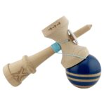 Kendama X Originala RAINBOW, Profesionala, Embo, Cupe Mari KING SIZE V3, Super Sticky, Gaura in Baza, Rulment Metalic, din lemn 18 cm, Ata 55 cm, Albastru/Maro - imagine 5