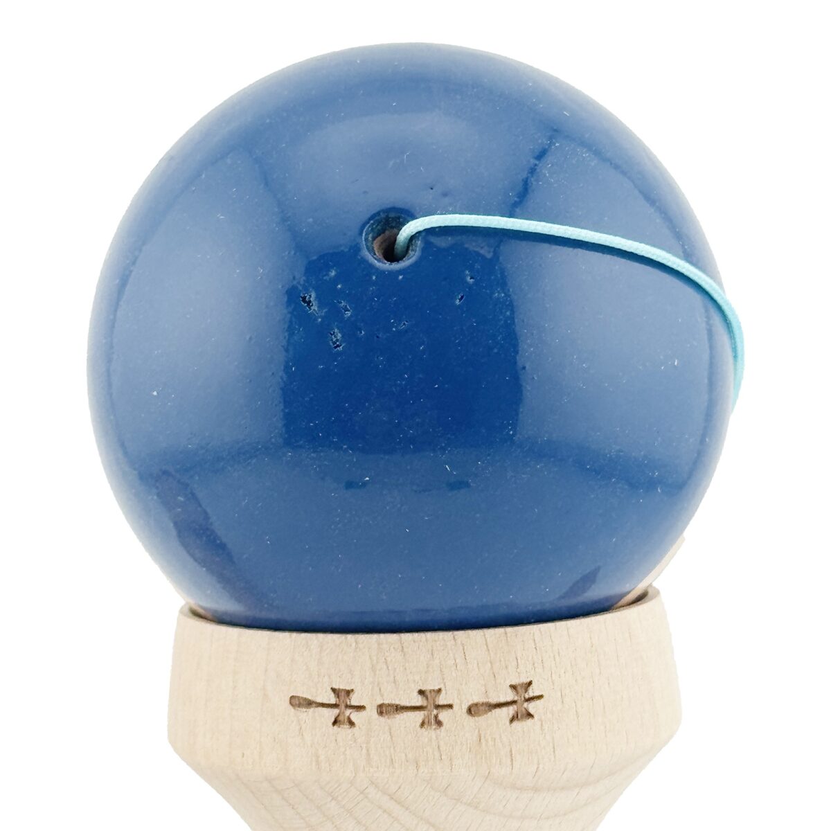 Kendama X Originala RAINBOW, Profesionala, Embo, Cupe Mari KING SIZE V3, Super Sticky, Gaura in Baza, Rulment Metalic, din lemn 18 cm, Ata 55 cm, Albastru/Maro - imagine 9