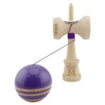 Kendama X Originala RAINBOW, Profesionala, Embo, Cupe Mari KING SIZE V3, Super Sticky, Gaura in Baza, Rulment Metalic, din lemn 18 cm, Ata 55 cm, Indigo/Maro - imagine 4