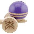 Kendama X Originala RAINBOW, Profesionala, Embo, Cupe Mari KING SIZE V3, Super Sticky, Gaura in Baza, Rulment Metalic, din lemn 18 cm, Ata 55 cm, Indigo/Maro - imagine 8