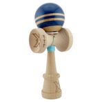 Kendama X Originala RAINBOW, Profesionala, Embo, Cupe Mari KING SIZE V3, Super Sticky, Gaura in Baza, Rulment Metalic, din lemn 18 cm, Ata 55 cm, Albastru/Maro