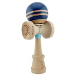 Kendama X Originala RAINBOW, Profesionala, Embo, Cupe Mari KING SIZE V3, Super Sticky, Gaura in Baza, Rulment Metalic, din lemn 18 cm, Ata 55 cm, Albastru/Maro
