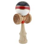 Kendama X ROYAL SPIKE Originala, Profesionala, Embo, Big Cups V2, Super Sticky cu Cupe Mari, Rulment Metalic, din lemn 18 cm, Ata 55 cm, Negru/Rosu Gold/Alb - imagine 2