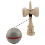 Kendama X Originala Silken, Profesionala, Embo, Cupe Mari KING SIZE V3, Super Sticky, Gaura in Baza, Rulment Metalic, din lemn 18 cm, Ata 55 cm, Ice Gri - imagine 4