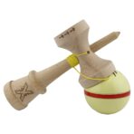 Kendama X Originala Silken, Profesionala, Embo, Cupe Mari KING SIZE V3, Super Sticky, Gaura in Baza, Rulment Metalic, din lemn 18 cm, Ata 55 cm, Cream Galben - imagine 5