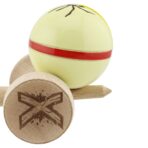 Kendama X Originala Silken, Profesionala, Embo, Cupe Mari KING SIZE V3, Super Sticky, Gaura in Baza, Rulment Metalic, din lemn 18 cm, Ata 55 cm, Cream Galben - imagine 8